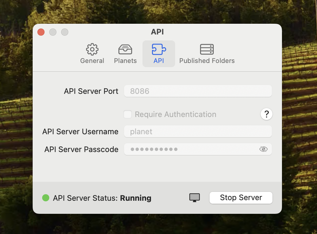 Planet API Server