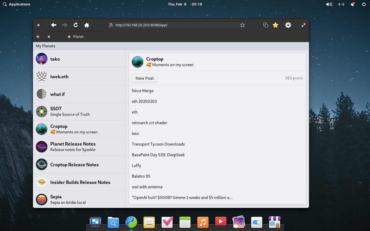 Planet Web Client